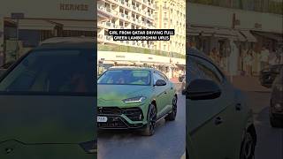 Full green Lamborghini Urus from Qatar in France 🔥 #lamborghini #urus #luxury #luxe #girl