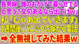 【スカッとする話】同居の長男嫁が突然ビールをぶっかけてきた。長男嫁「誰のおかげで暮らせてると？文句あるなら出てけw」私「じゃあ出ていきます」１週間後、パニックの長男嫁から電話が来たので全無視した結果w