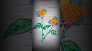 How to draw rose easy with letter W W #shorts #viral #drawing #nicedrawing