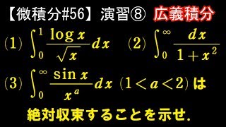 【微積分#56】演習⑧ ～広義積分～