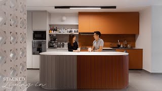 Inside An Unusual $90k Overhaul Of A HDB Maisonette With A Bold Coloured Kitchen