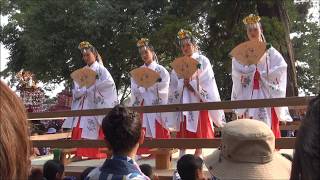 袋井市浅羽芝八幡神社大祭2014 10月12日 浦安の舞、三社祭礼囃子奉納、退出