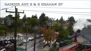 [Traffic Cam] Seattle FD battles fire in derelict house