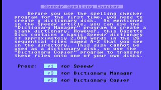 Using C64 SpeedCheck - A Spell Checker For SpeedScript 32