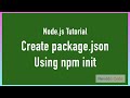 Create package.json using npm init | Nodejs full course