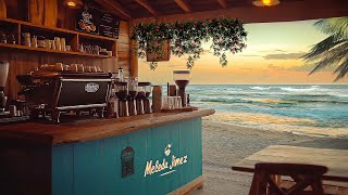 Coffee Shop by the Calm Beaside - Relaxing with Seagull and Gentle Ocean Waves Sounds | ASMR🌊