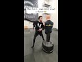 man gets knocked out by the training dummy