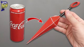 DIY - How to make kunai from a can of soda. Naruto weapon from a can of soda. DIY soda can