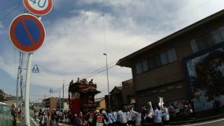 旧常滑地区祭礼2017 瀬木字 世楽車 試し曳き 広角）S3120005会館出発