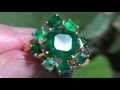 swat valley emerald 5.55ct solid 22k yellow gold multistone ring