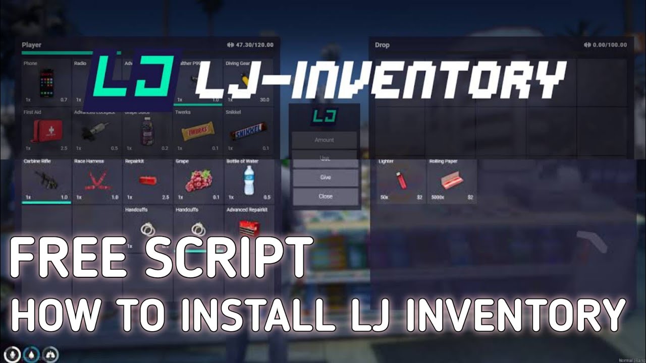 LJ- Inventory Installation | Free Inventory Script For QBCore | FiveM ...