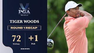 2024 PGA Championship: Tiger Woods cards +1 in Round 1 | Highlight & Recap | CBS