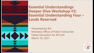 Essential Understanding Deeper Dive Workshop #3: Essential Understanding Four