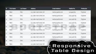 Bootstrap 5 Responsive Table Design | Responsive Table HTML CSS | Responsive Table Bootstrap 4