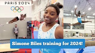 Simone Biles training her skills for Olympic Year 2024! (The return of the tripl