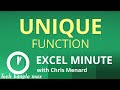 Excel UNIQUE Function |  Excel One Minute Functions Explained 2025