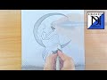 how to draw a butterfly girl sitting on moon pencil sketch drawing easy for beginner drawing