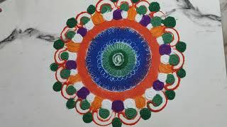 simple and beautiful rangoli for diwali, Rangoli For pooja mandiram