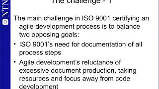 The application of ISO 9001 to agile software