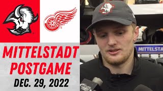 Casey Mittelstadt Postgame Interview vs Detroit Red Wings (12/29/2022)