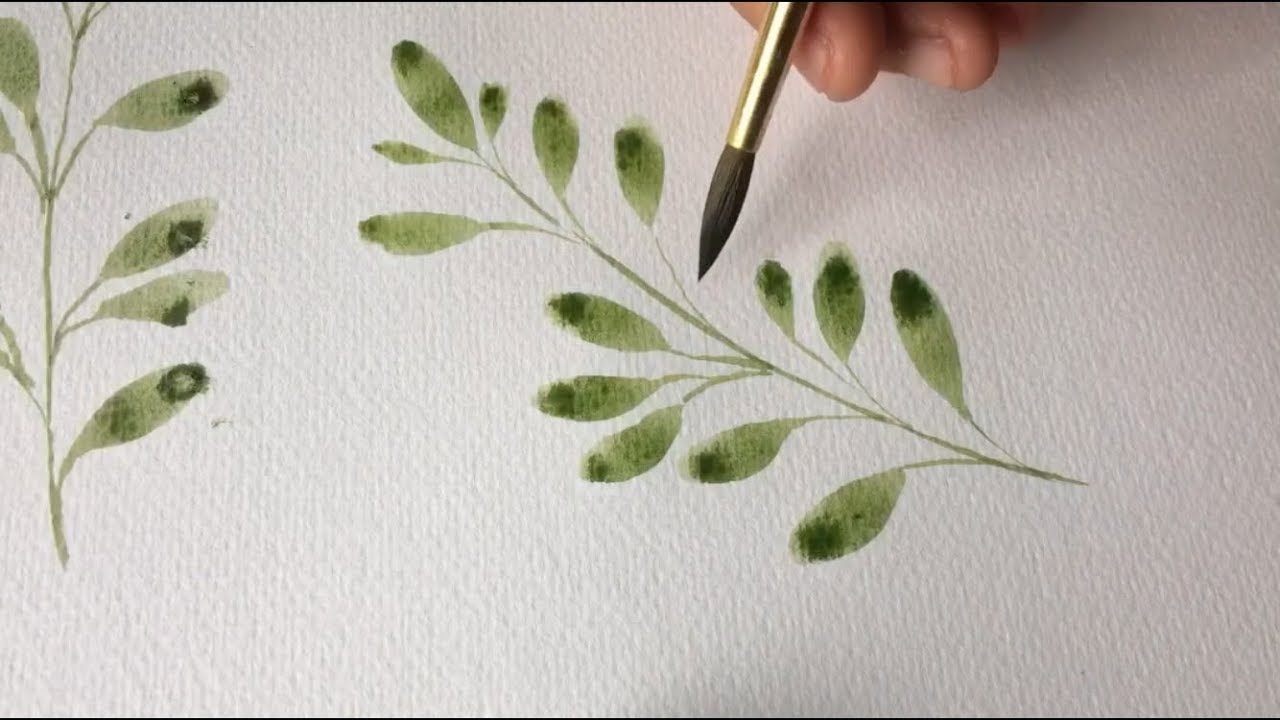 Easy Watercolor Leaves Tutorial For Beginners Youtube