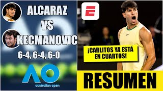 Carlos Alcaraz vs Miomir Kecmanovic | RESUMEN HIGHLIGHTS 4ta Ronda | Australian Open