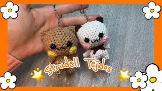 Bubu and Dudu Couple Mini Bears Amigurumi Keychain // Strudell Tejidos