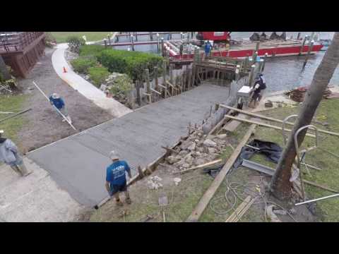 Pouring a concrete boat ramp Pouring a concrete boat ramp