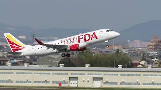 【FDA新造機・RWY16（南向き）離陸】名古屋空港を離陸するFDA12号機 ホワイト FDA No. 12 white to take off Nagoya Airport 2018.3.25