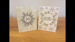 Beautiful soft Christmas cards featuring products from the Snowflake Showcase release by Stampin Up