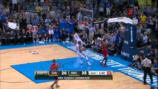 Russell Westbrook 27 points (incredible facial dunk on asik) vs chicago bulls 04.01.2012