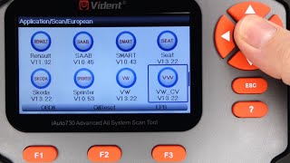 Vident i730AU OBD Diagnostic Scan Tool For VW Commercial Menu Vehicle List