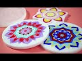 giftboxxes® new mandala coaster resin mold 2pcs