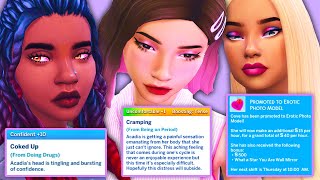COKED UP, CRAMPING & CAM GIRL PROMOTION😮 // The Sims 4 | Modded #6