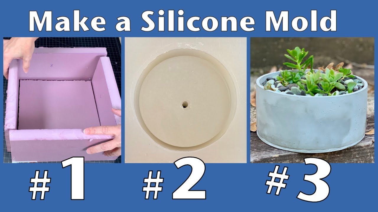 DIY Concrete Silicone Mold For A Larger Planter - YouTube