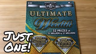 Just One! | 1 x $30 ~ Ultimate Wealth Georgia Lottery Ticket