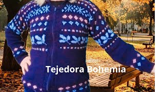 Chaqueta Alegría.Tejida en Jacquard (parte 2) paso a paso.@tejedorabohemia4005