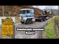 Hauling my new super cheap excavator off of a huge mountain with a untested cabover!! SKETCHY