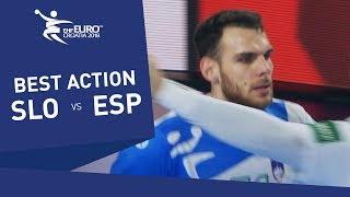 Mackovsek saves a flying ball for Slovenia | Men's EHF EURO 2018