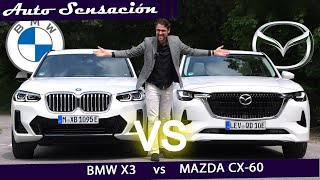 Comparativa Mazda CX-60 2.5L E-SKYACTIV PHEV 2023 vs BMW X3 xdrive 30e 2023