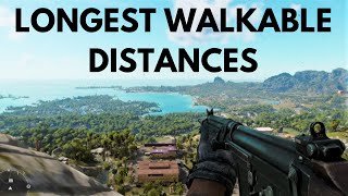 The Longest Walkable Distances in a Video Game