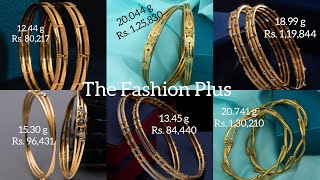 SIMPLE GOLD BANGLE DESIGN WITH WEIGHT AND PRICE