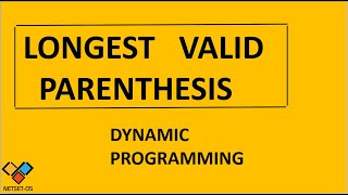 Longest Valid Parenthesis [Dynamic programming] | Python Code