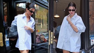 Kendall Jenner parades her statuesque legs all over New York City in just an oversized button-down