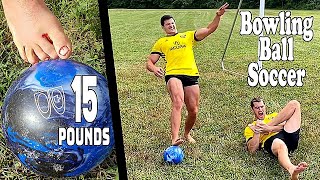 Playing Soccer with a Bowling Ball *BROKEN BONES* | Bodybuilder VS Extreme Soccer Challenge