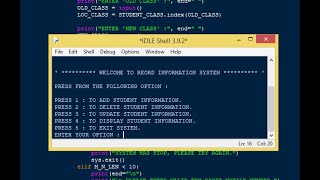 Student Record Information System using Python