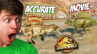 ACCURACTE SPINO vs MOVIE SPINO the BATTLE! - Jurassic World Evolution 2