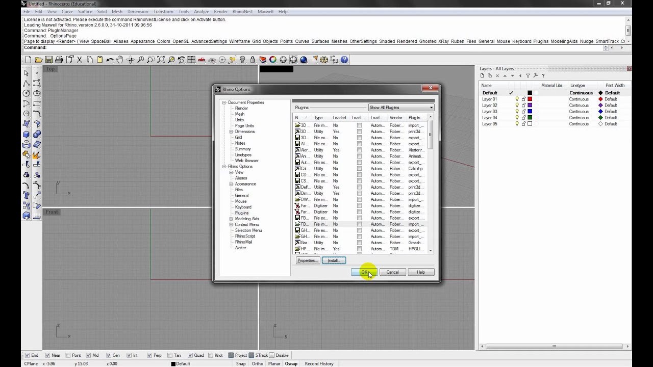 Installing Pointools Plug In For Rhino 4 0 Rs9 Youtube