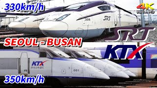 【KTX・SRT】 2022 韓国 高速鉄道 乗車 してみた！ 最高速度 350km/h 4K Korea High-Speed Rail【KORAIL】Seoul～Busan