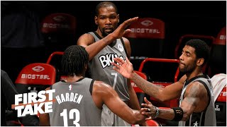 What happens when Kevin Durant is back in the mix with James Harden and Kyrie Irving? | First Take